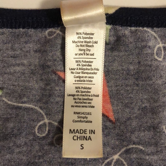 Lularoe Paper Airplane Print Wide Neck Short Sleeve Shirt - Picture 4 of 4